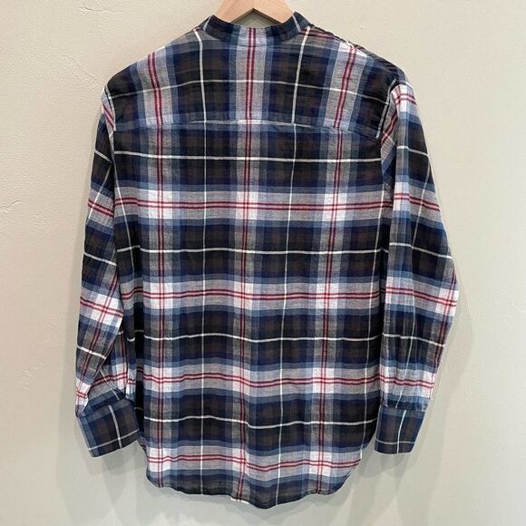 Madewell Collarless Popover Flannel Shirt - Size: XS - Picture 3 of 9